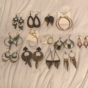 Chic Gold and Silver Dangle Earrings